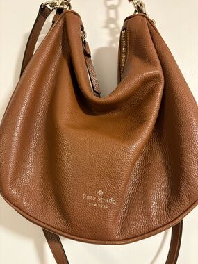 Kate Spade Mulberry Street Vivian Hobo Bag | Pebbled Leather Cognac